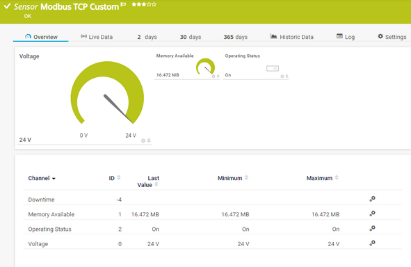 Modbus TCP Custom Sensor