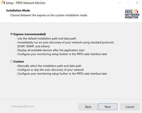 Setup Dialog: Installation Mode